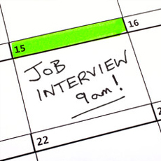 calendar with job interview reminder